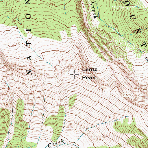 Topographic Map of Lentz Peak, MT
