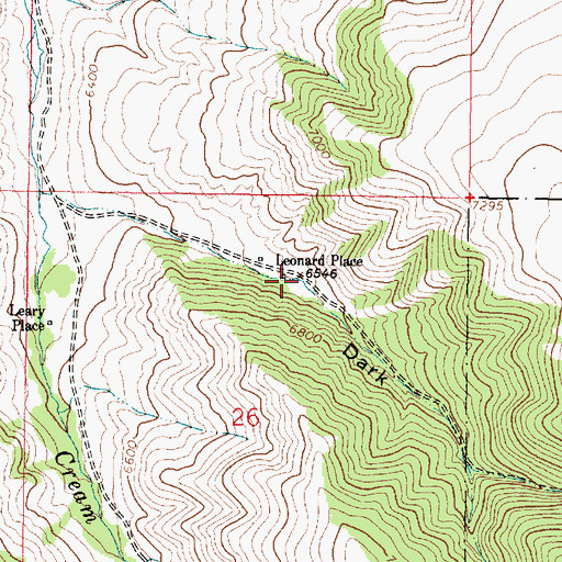 Topographic Map of Leonard Place, MT