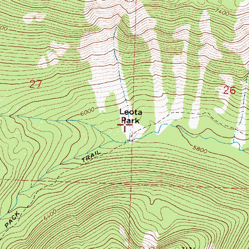 Topographic Map of Leota Park, MT