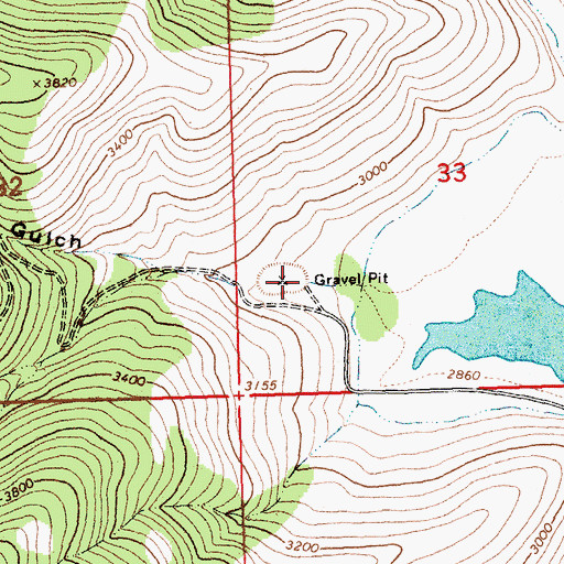 Topographic Map of Letzen Gulch, MT