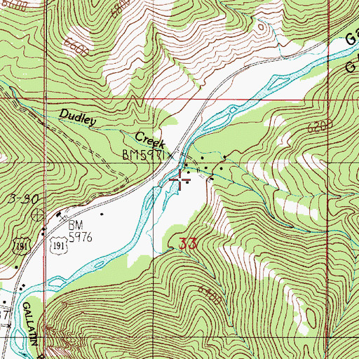 Topographic Map of Levinski Creek, MT