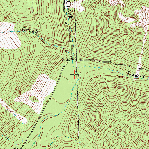 Topographic Map of Lewis Creek, MT
