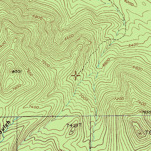 Topographic Map of Lewis Gulch, MT
