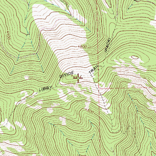 Topographic Map of Libby Divide Trail, MT