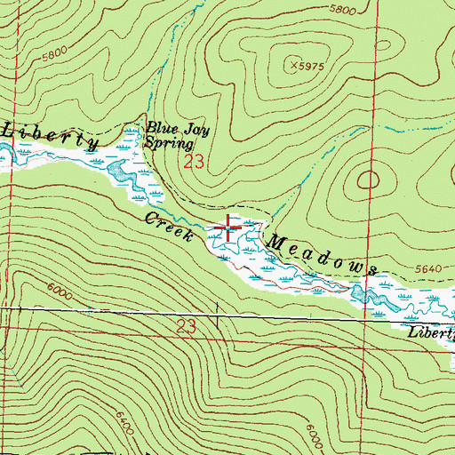 Topographic Map of Liberty Meadows, MT