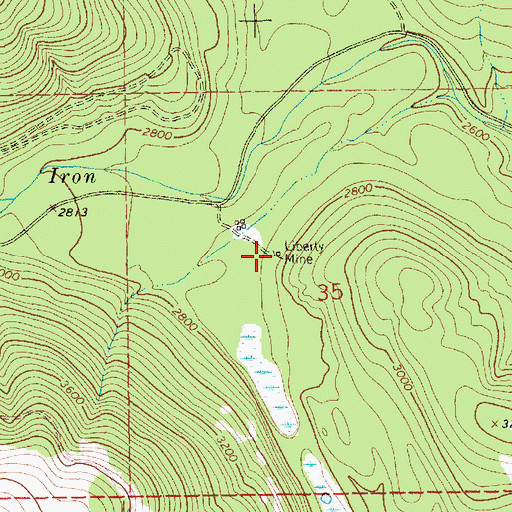 Topographic Map of Liberty Mine, MT