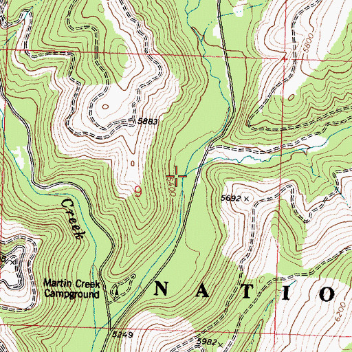 Topographic Map of Lick Creek, MT