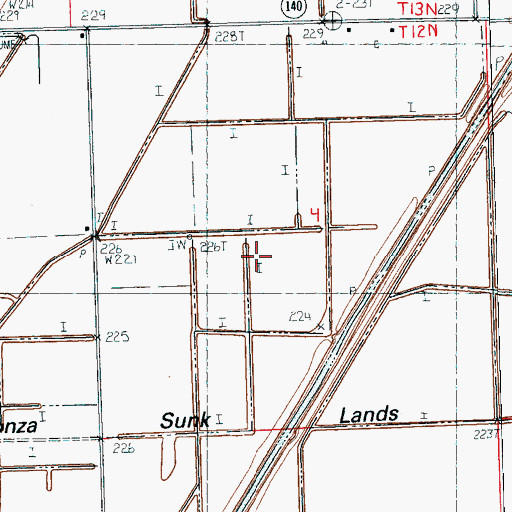 Topographic Map of Tyronza Sunk Lands, AR