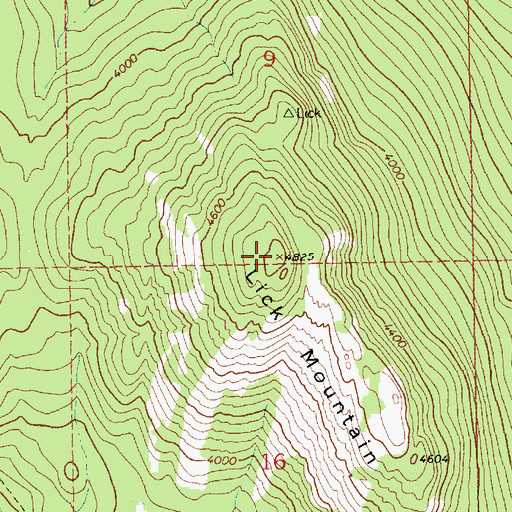Topographic Map of Lick Mountain, MT