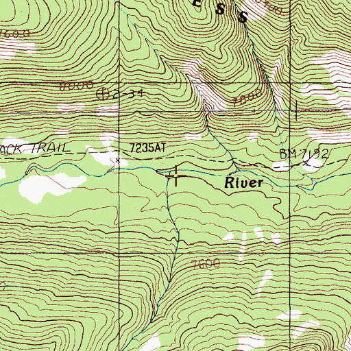 Topographic Map of Lightning Creek, MT