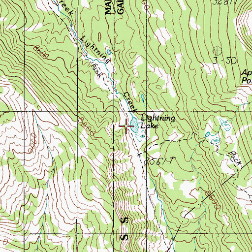 Topographic Map of Lightning Lake, MT