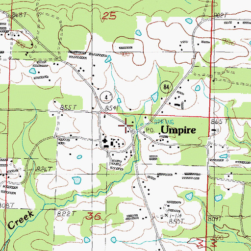 Topographic Map of Umpire, AR