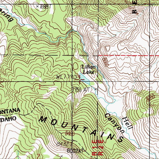 Topographic Map of Lillian Lake, MT