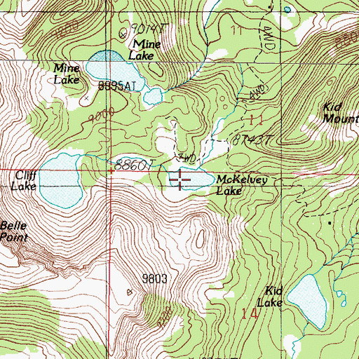 Topographic Map of McKelvey Lake, MT