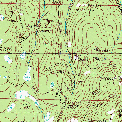 Topographic Map of Lily-Orphan Boy Mine, MT