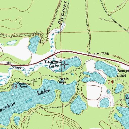 Topographic Map of Lilypad Lake, MT
