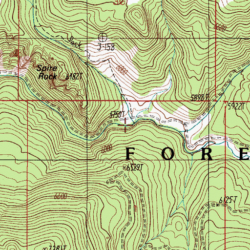 Topographic Map of Lime Creek, MT