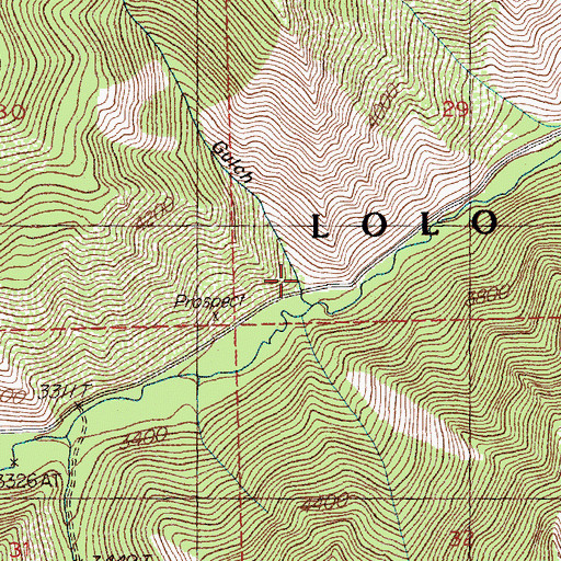 Topographic Map of Lime Gulch, MT