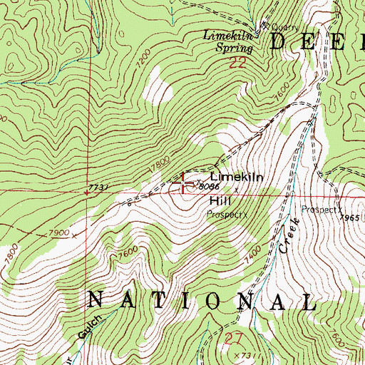 Topographic Map of Limekiln Hill, MT
