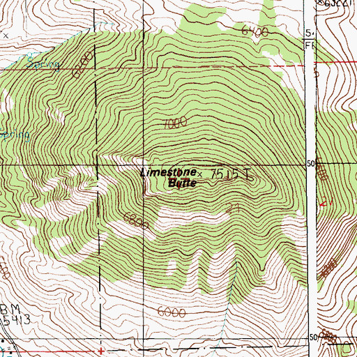 Topographic Map of Limestone Butte, MT