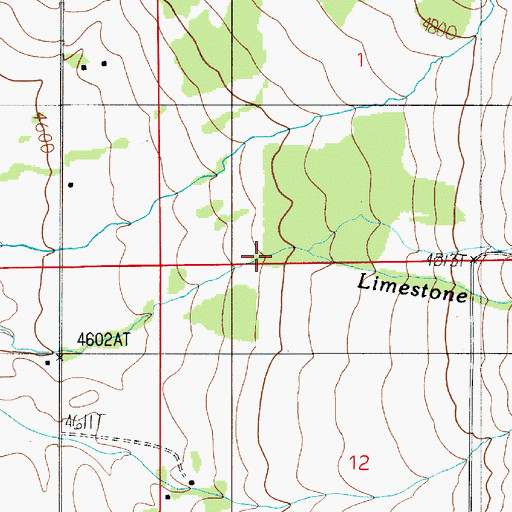 Topographic Map of Limestone Canyon, MT