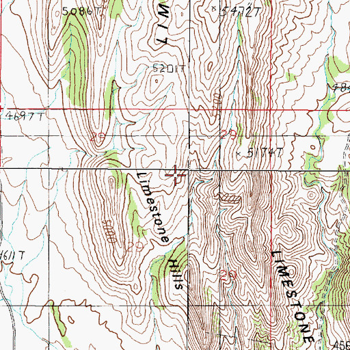 Topographic Map of Limestone Hills, MT