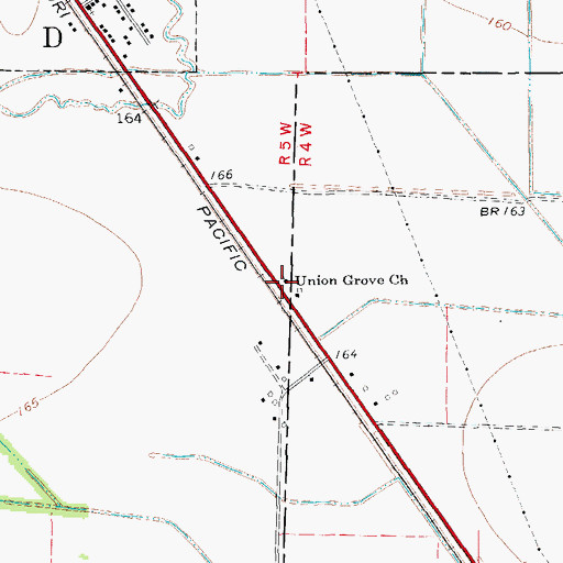 Topographic Map of Union Grove Church, AR