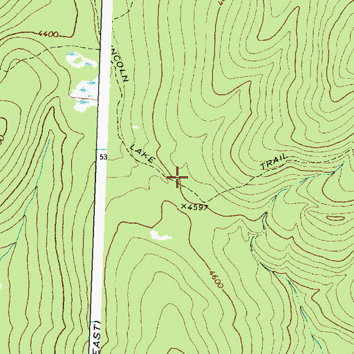Topographic Map of Lincoln Lake Trail, MT