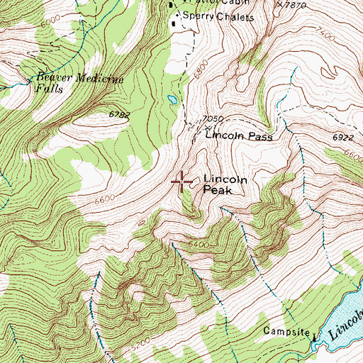 Topographic Map of Lincoln Peak, MT