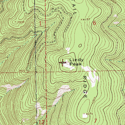 Topographic Map of Lindy Peak, MT