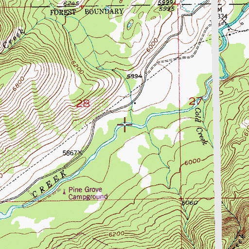 Topographic Map of Line Creek, MT