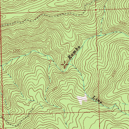 Topographic Map of Line Creek, MT