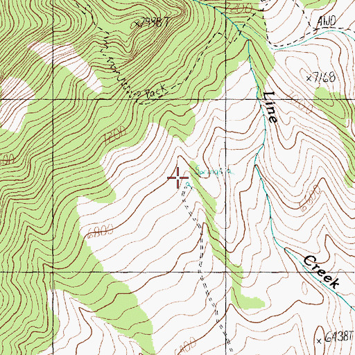 Topographic Map of Line Creek Forest Service Station, MT
