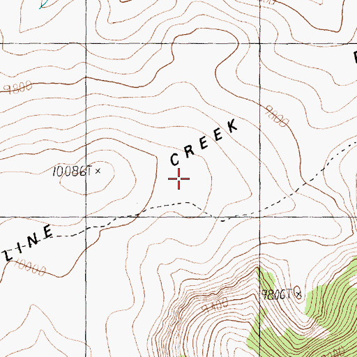 Topographic Map of Line Creek Plateau, MT