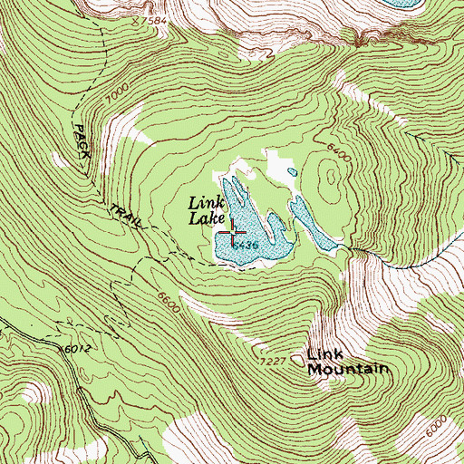 Topographic Map of Link Lake, MT