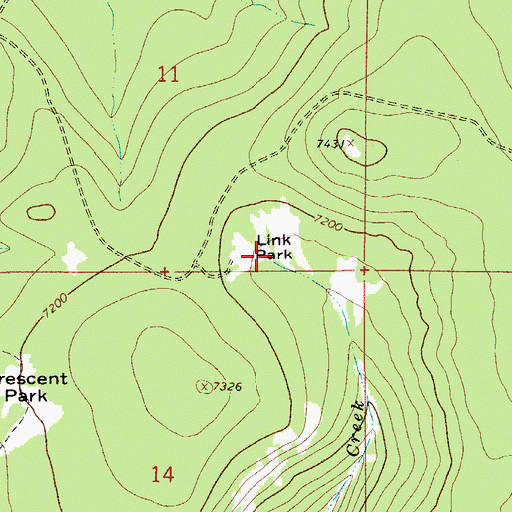 Topographic Map of Link Park, MT