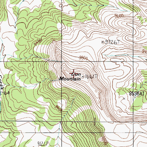 Topographic Map of Lion Mountain, MT