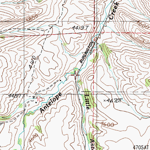 Topographic Map of Little Antelope Creek, MT
