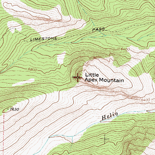 Topographic Map of Little Apex Mountain, MT