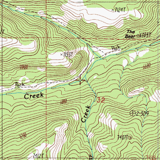 Topographic Map of Little Bear Creek, MT