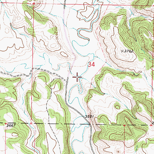 Topographic Map of Little Bear Creek, MT