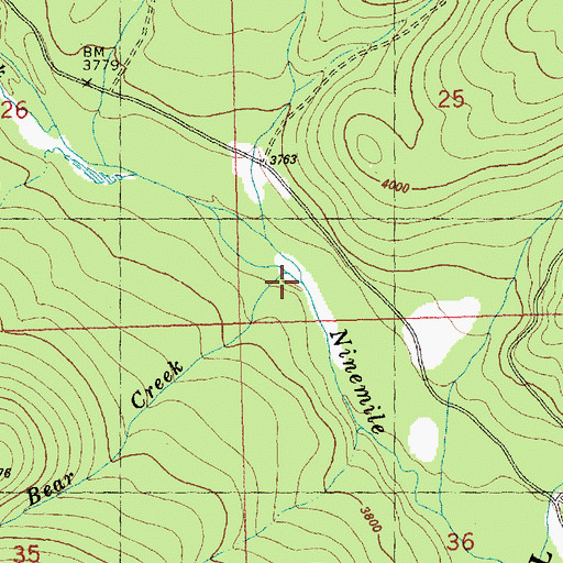 Topographic Map of Little Bear Creek, MT
