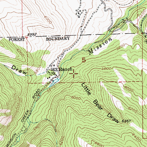 Topographic Map of Little Bear Draw, MT