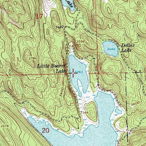 Topographic Map of Little Beaver Lake, MT