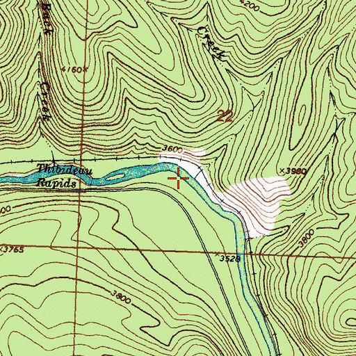 Topographic Map of Little Belmont Creek, MT