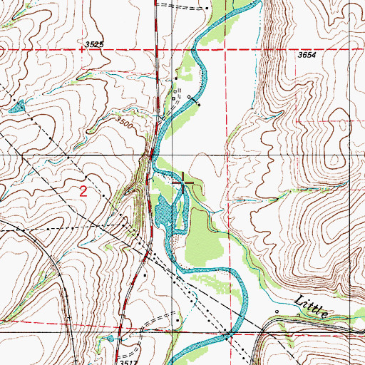 Topographic Map of Little Belt Creek, MT