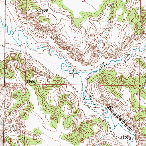 Topographic Map of Little Bradshaw Creek, MT