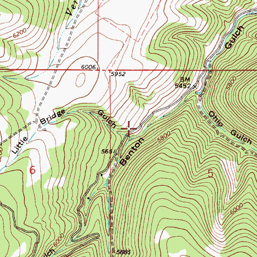 Topographic Map of Little Bridge Canyon, MT