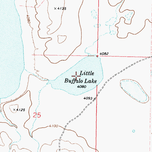 Topographic Map of Little Buffalo Lake, MT