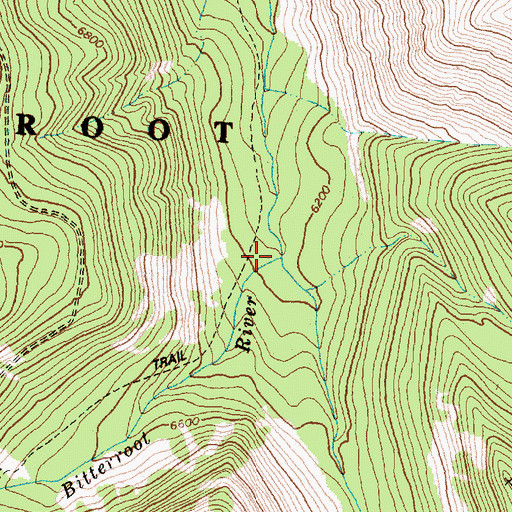 Topographic Map of Little Burnt Fork, MT